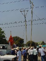 Bamboo cable lifters.